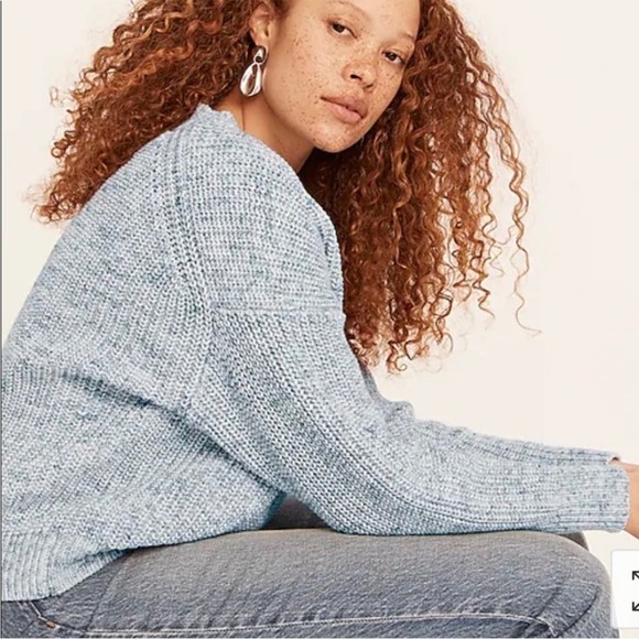 J Crew Marled cotton-blend crewneck knit sweater Midnight Spray Dye M - Picture 3 of 9